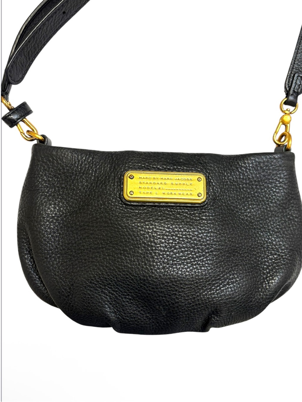 Marc by Marc Jacobs Black Pebbled Leather mini q crossbody bag